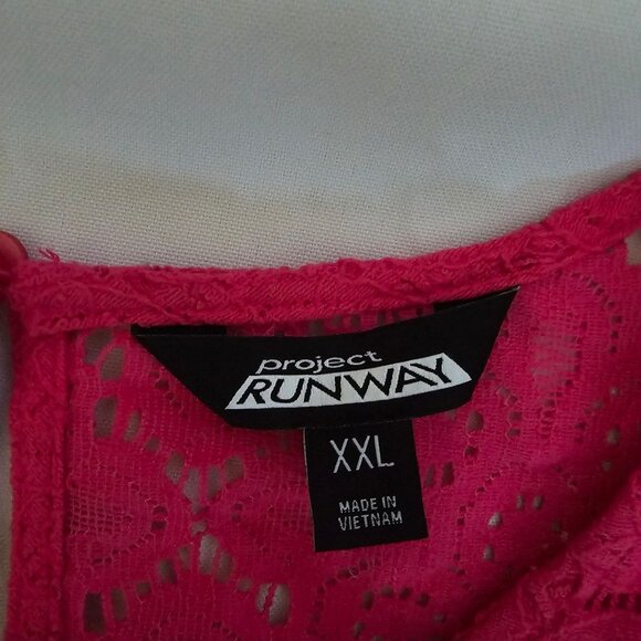 Project Runway Lively Pink Lace Overlay Cold Shoulder Top Women's Size XXL, NWT - Picture 7 of 11